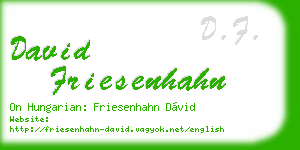 david friesenhahn business card